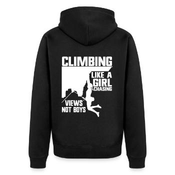 Grimpeur Escalade Montagne - Veste à capuche bio Premium Unisexe - noir - Dos - Nico (187cm)