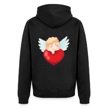 Ange Cherup Coeur d’ange Bébé Ange - Veste à capuche bio Premium Unisexe - noir - Dos - Nico (187cm)