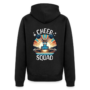 Cheerleader Squad - Unisex Premium Bio Zip Hoodie - Schwarz - Hinten - Nico (187cm)