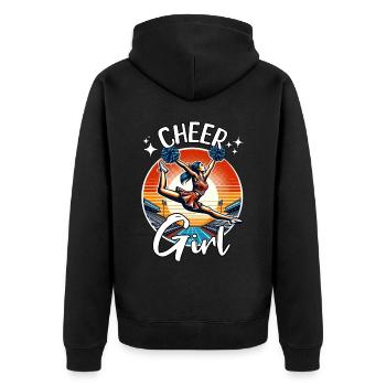 Cheerleader Mächen - Unisex Premium Bio Zip Hoodie - Schwarz - Hinten - Nico (187cm)