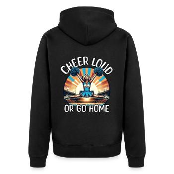 Cheerleader Geschenk - Unisex Premium Bio Zip Hoodie - Schwarz - Hinten - Nico (187cm)
