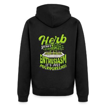 Herbez votre enthousiasme, ce ne sont que des micro-pousses ! - Veste à capuche bio Premium Unisexe - noir - Dos - Nico (187cm)