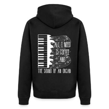 Organist Organ Player Church Music - Unisex Premium Organic Zip Hoodie - black - Back - Nico (187cm)