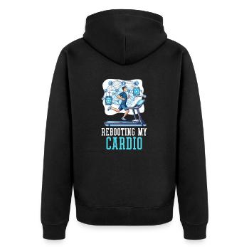 Network Engineering Rebooting Is My Cardio - Unisex Premium Organic Zip Hoodie - black - Back - Nico (187cm)