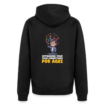 Network Engineering Optimizing Connections For Age - Unisex Premium Organic Zip Hoodie - black - Back - Nico (187cm)