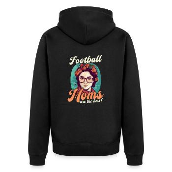 Fußball-Mama Fußball-Mütter sind die Besten - Unisex Premium Bio Zip Hoodie - Schwarz - Hinten - Nico (187cm)