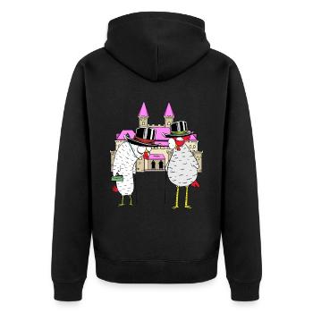 Château Poulet Poulets Royal Volaille Château - Veste à capuche bio Premium Unisexe - noir - Dos - Nico (187cm)