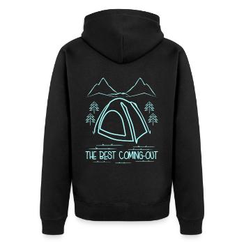 Tent Camping Tents Outdoor Hike Hiking - Unisex Premium Bio Zip Hoodie - Schwarz - Hinten - Nico (187cm)