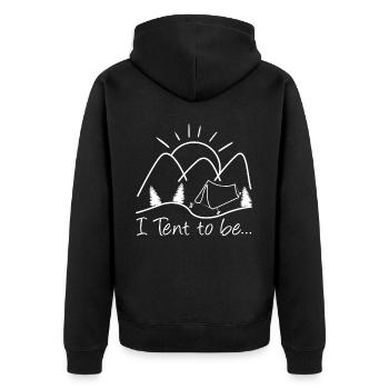 Camping Tent Joke Hiking Outdoor - Unisex Premium Organic Zip Hoodie - black - Back - Nico (187cm)