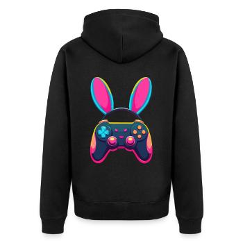 Lapin de Pâques Gamer & Gaming Streetwear Iconique - Veste à capuche bio Premium Unisexe - noir - Dos - Nico (187cm)