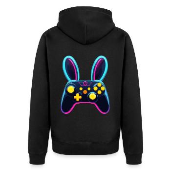 Lapin de Pâques Gamer & Gaming Streetwear Iconique - Veste à capuche bio Premium Unisexe - noir - Dos - Nico (187cm)