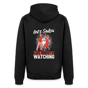 Salsa Dance Let's Salsa Like Dancing Salsa Dancer - Unisex Premium Organic Zip Hoodie - black - Back - Nico (187cm)