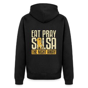 Salsa Dance Eat Pray Salsa The Night SDance Sport - Unisex Premium Organic Zip Hoodie - black - Back - Nico (187cm)