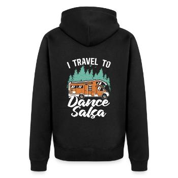 Salsa Dance I Travel To Dance Salsa Mambo Music - Unisex Premium Organic Zip Hoodie - black - Back - Nico (187cm)