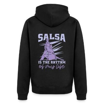 Salsa Dance Salsa Is The Rhythm Of Mambo Music - Unisex Premium Organic Zip Hoodie - black - Back - Nico (187cm)