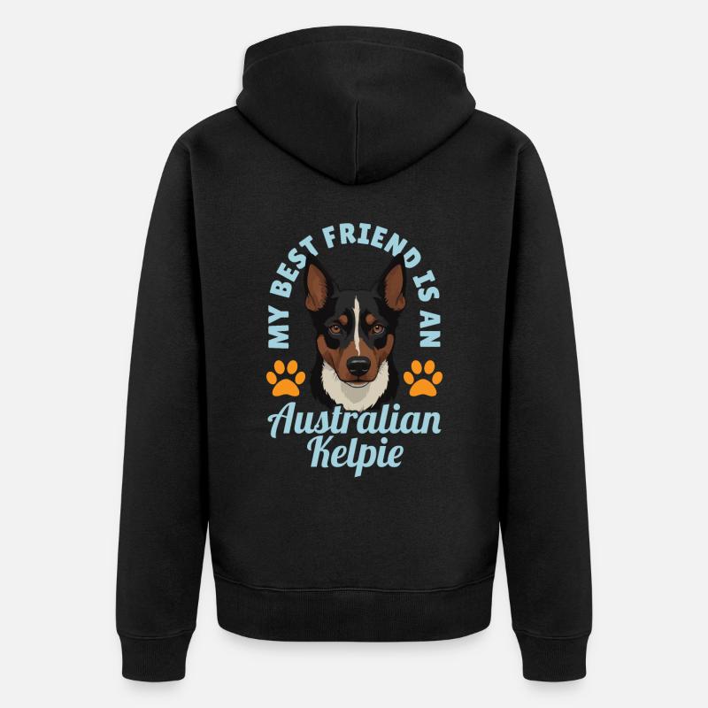 Cadeau de chien Kelpie - Veste à capuche bio Premium Unisexe - noir