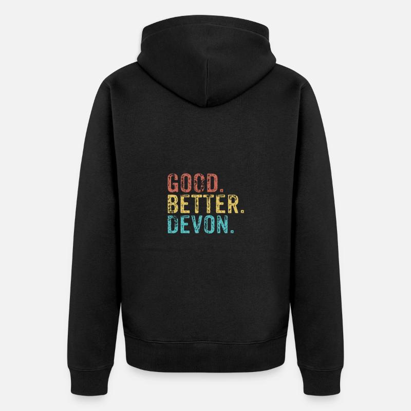 Les gars cool s’appellent devon - Veste à capuche bio Premium Unisexe - noir