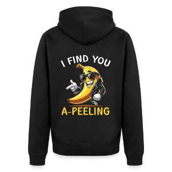 Bananenliebhaber Bananenfresser Essen Tropische Früchte - Unisex Premium Bio Zip Hoodie - Schwarz - Hinten - Nico (187cm)