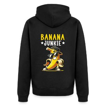Banana Lover Mangeur de bananes Nourriture Fruits Tropicaux - Veste à capuche bio Premium Unisexe - noir - Dos - Nico (187cm)