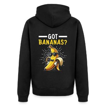Bananenliebhaber Bananenfresser Essen Tropische Früchte - Unisex Premium Bio Zip Hoodie - Schwarz - Hinten - Nico (187cm)