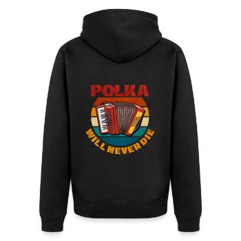 Accordéon Polka musique cadeau - Veste à capuche bio Premium Unisexe - noir - Dos - Nico (187cm)