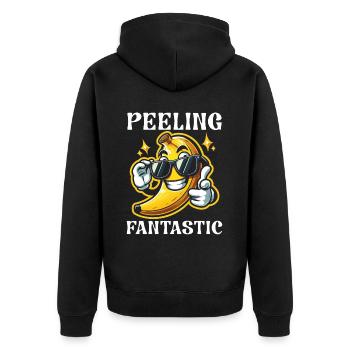 Bananenliebhaber Bananenfresser Essen Tropische Früchte - Unisex Premium Bio Zip Hoodie - Schwarz - Hinten - Nico (187cm)