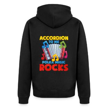 Accordéon Polka musique cadeau - Veste à capuche bio Premium Unisexe - noir - Dos - Nico (187cm)