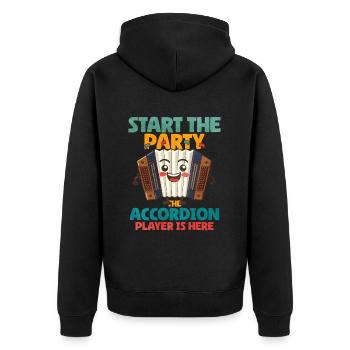 Accordéon Polka musique cadeau - Veste à capuche bio Premium Unisexe - noir - Dos - Nico (187cm)
