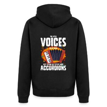 Accordéon Polka Musique Cadeau - Veste à capuche bio Premium Unisexe - noir - Dos - Nico (187cm)