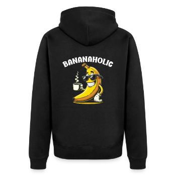 Bananenliebhaber Bananenfresser Essen Tropische Früchte - Unisex Premium Bio Zip Hoodie - Schwarz - Hinten - Nico (187cm)