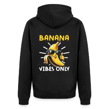 Banana Lover Mangeur de bananes Nourriture Fruits Tropicaux - Veste à capuche bio Premium Unisexe - noir - Dos - Nico (187cm)