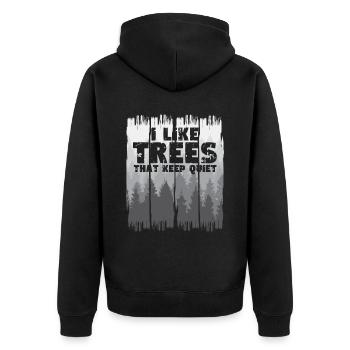 Arbres silencieux Silence humoristique - Veste à capuche bio Premium Unisexe - noir - Dos - Nico (187cm)