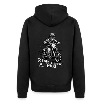 Roulez comme un cochon de motocross - Veste à capuche bio Premium Unisexe - noir - Dos - Nico (187cm)