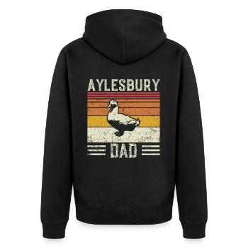 Entendad - Vintage Aylesbury - Unisex Premium Organic Zip Hoodie - black - Back - Nico (187cm)