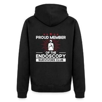 SensibilisSurvivors Club - Chirurgie endoscopique - Veste à capuche bio Premium Unisexe - noir - Dos - Nico (187cm)