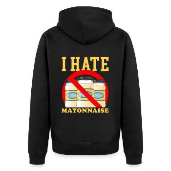 Cadeau de mayonnaise Mayo - Veste à capuche bio Premium Unisexe - noir - Dos - Nico (187cm)