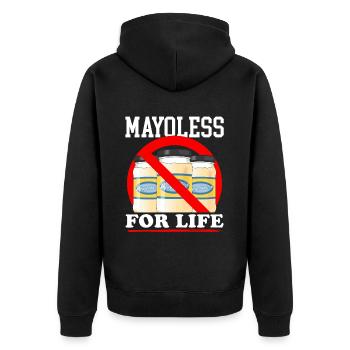 Mayonnaise Mayoless Mayo Gift - Unisex Premium Organic Zip Hoodie - black - Back - Nico (187cm)
