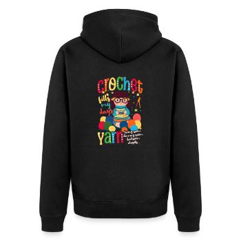 Journée des remplissages au crochet - Veste à capuche bio Premium Unisexe - noir - Dos - Nico (187cm)