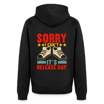 Sneakerhead Sneaker Collector - Unisex Premium Organic Zip Hoodie - black - Back - Nico (187cm)