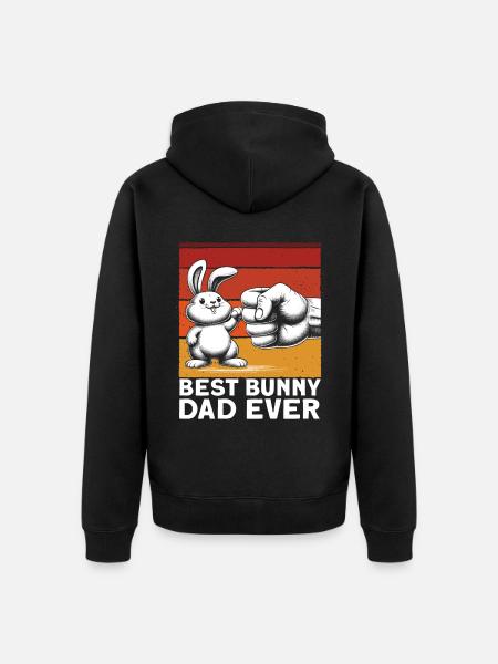 Best Bunny Dad Ever - Unisex Premium Bio Zip Hoodie - Schwarz