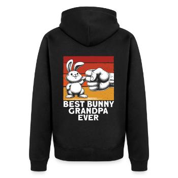 Best Bunny Grandpa Ever - Unisex Premium Organic Zip Hoodie - black - Back - Nico (187cm)