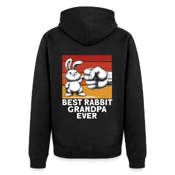 Best Rabbit Grandpa Ever - Unisex Premium Organic Zip Hoodie - black - Back - Nico (187cm)