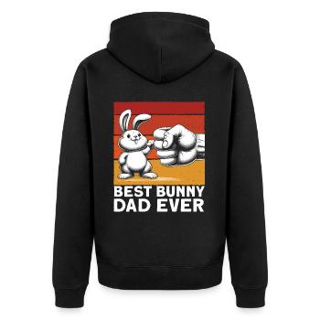 Meilleur papa lapin de tous les temps - Veste à capuche bio Premium Unisexe - noir - Dos - Nico (187cm)