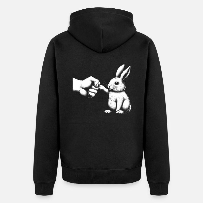 Hasenfaust Beste Freunde - Unisex Premium Bio Zip Hoodie - Schwarz
