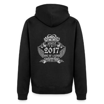 One of a Kind August 2017 Birthday - Unisex Premium Organic Zip Hoodie - black - Back - Nico (187cm)