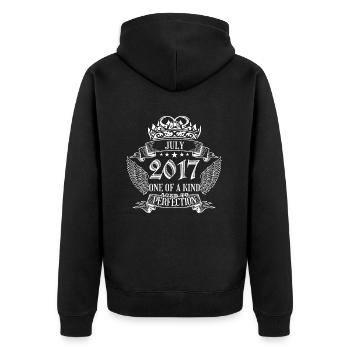 One of a Kind July 2017 Birthday - Unisex Premium Organic Zip Hoodie - black - Back - Nico (187cm)
