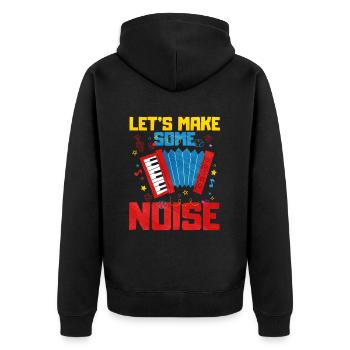 Accordéon Polka musique cadeau - Veste à capuche bio Premium Unisexe - noir - Dos - Nico (187cm)
