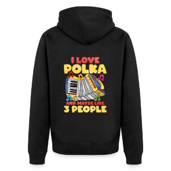 Accordéon Polka musique cadeau - Veste à capuche bio Premium Unisexe - noir - Dos - Nico (187cm)
