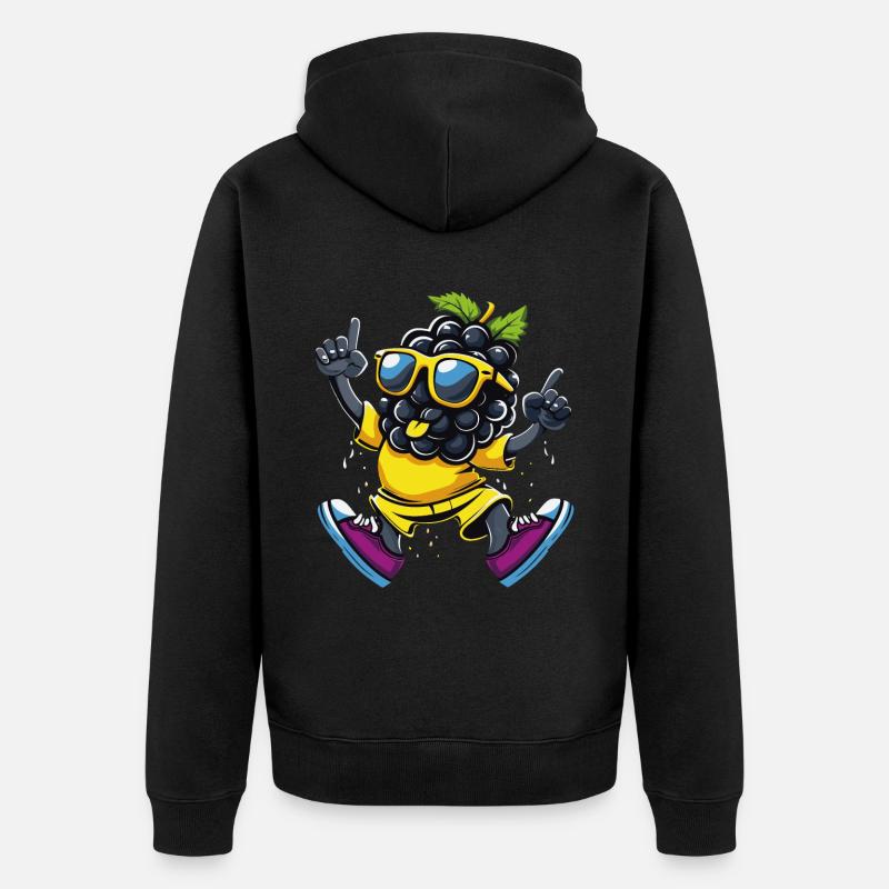 Mûres - Veste à capuche bio Premium Unisexe - noir