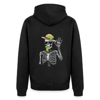 Squelette Jardinier Raisins Jardinage Mime Hobby Jardinier - Veste à capuche bio Premium Unisexe - noir - Dos - Nico (187cm)